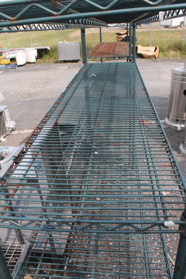 Green Open Utility Shelf With Metro Style Shelving. BUYER MUST DISMANTLE. PCI CANNOT DISMANTLE FOR SHIPPING. PLEASE CONSIDER FREIGHT CHARGES. - Image 4 of 6