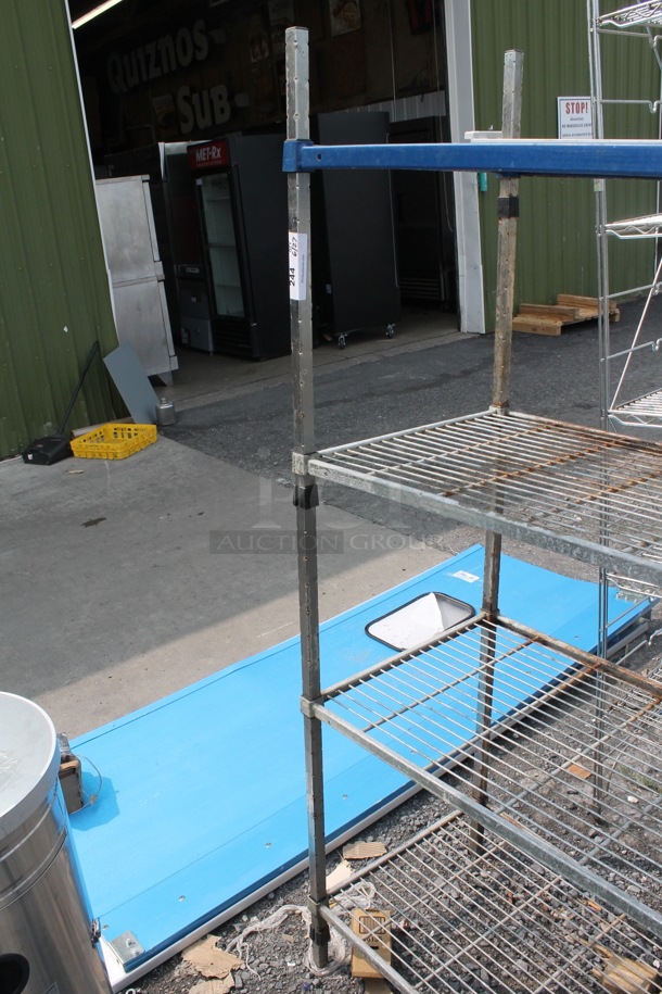 Open Utility Shelf With 4 Tiers On Galvanized Legs. BUYER MUST DISMANTLE. PCI CANNOT DISMANTLE FOR SHIPPING. PLEASE CONSIDER FREIGHT CHARGES.  - Image 2 of 6