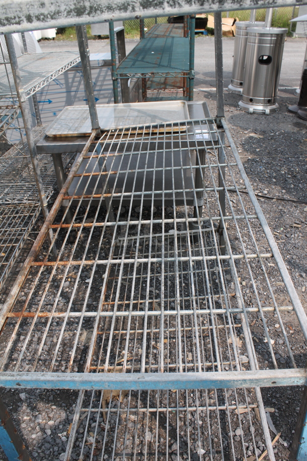 Open Utility Shelf With 4 Tiers On Galvanized Legs. BUYER MUST DISMANTLE. PCI CANNOT DISMANTLE FOR SHIPPING. PLEASE CONSIDER FREIGHT CHARGES.  - Image 4 of 6