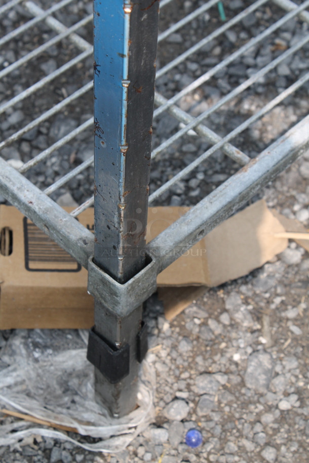 Open Utility Shelf With 4 Tiers On Galvanized Legs. BUYER MUST DISMANTLE. PCI CANNOT DISMANTLE FOR SHIPPING. PLEASE CONSIDER FREIGHT CHARGES.  - Image 6 of 6