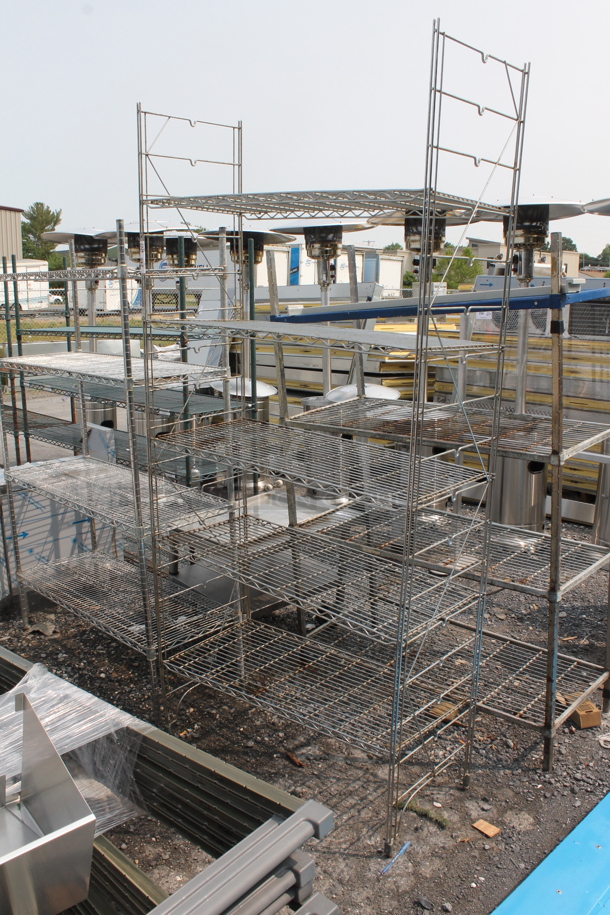 Open Utility Shelf With 5 Metro Style Shelves On Galvanized Legs. BUYER MUST DISMANTLE. PCI CANNOT DISMANTLE FOR SHIPPING. PLEASE CONSIDER FREIGHT CHARGES.  - Image 1 of 6