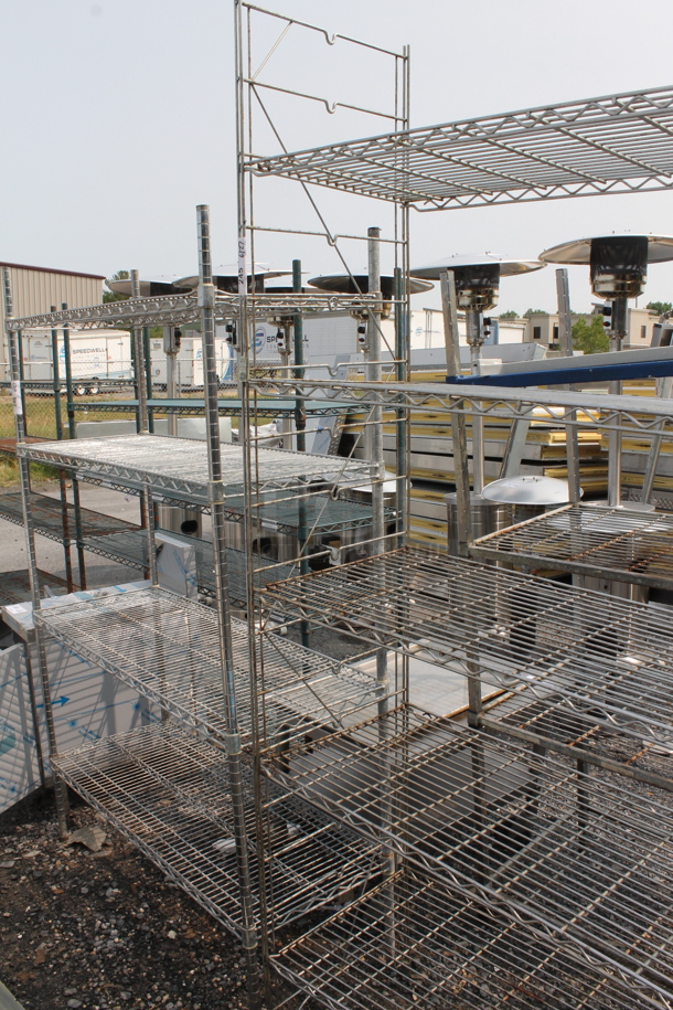 Open Utility Shelf With 5 Metro Style Shelves On Galvanized Legs. BUYER MUST DISMANTLE. PCI CANNOT DISMANTLE FOR SHIPPING. PLEASE CONSIDER FREIGHT CHARGES.  - Image 2 of 6