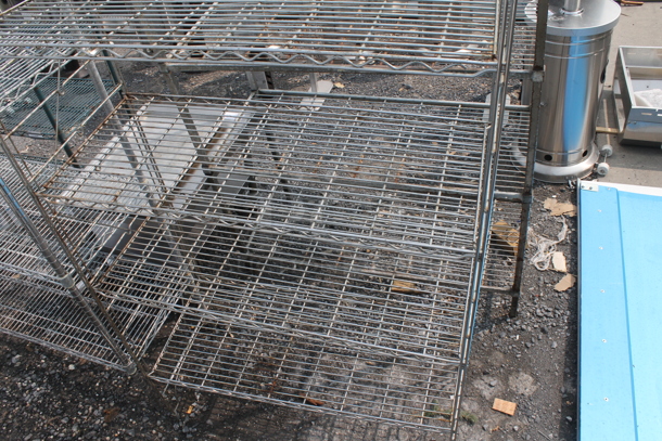 Open Utility Shelf With 5 Metro Style Shelves On Galvanized Legs. BUYER MUST DISMANTLE. PCI CANNOT DISMANTLE FOR SHIPPING. PLEASE CONSIDER FREIGHT CHARGES.  - Image 3 of 6