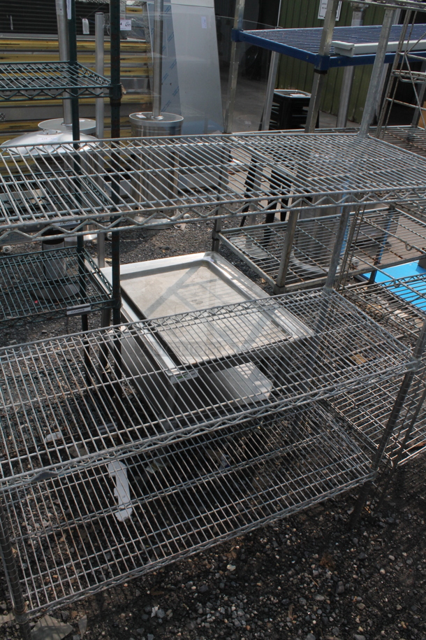 Open Utility Shelf With 4 Metro Style Shelves On Galvanized Legs. BUYER MUST DISMANTLE. PCI CANNOT DISMANTLE FOR SHIPPING. PLEASE CONSIDER FREIGHT CHARGES.  - Image 2 of 6