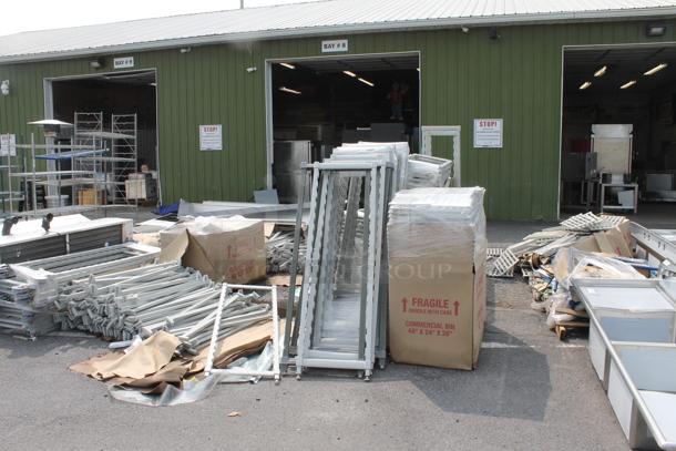 ALL ONE MONEY! BRAND NEW! Huge Lot Of Parts For Cambro Bakery Racks. - Image 1 of 10