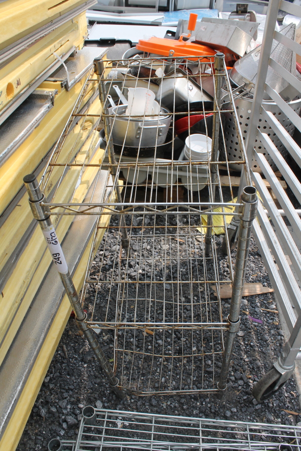 Open Utility Shelf With 3 Tiers On Galvanized Legs. BUYER MUST DISMANTLE. PCI CANNOT DISMANTLE FOR SHIPPING. PLEASE CONSIDER FREIGHT CHARGES.  - Image 1 of 4