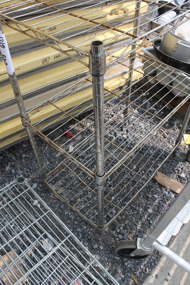 Open Utility Shelf With 3 Tiers On Galvanized Legs. BUYER MUST DISMANTLE. PCI CANNOT DISMANTLE FOR SHIPPING. PLEASE CONSIDER FREIGHT CHARGES.  - Image 3 of 4