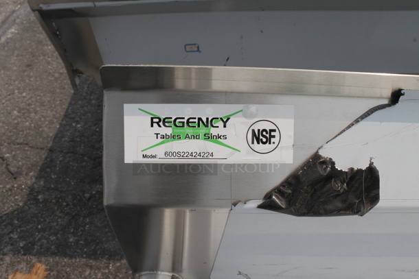 BRAND NEW SCRATCH AND DENT! Regency 600S22424224 Commercial Stainless Steel 2 Bay Sink With Left And Right Side Drainboards On Galvanized Legs. Sink 24x24x14 And Drainboard 22x26 - Image 2 of 6