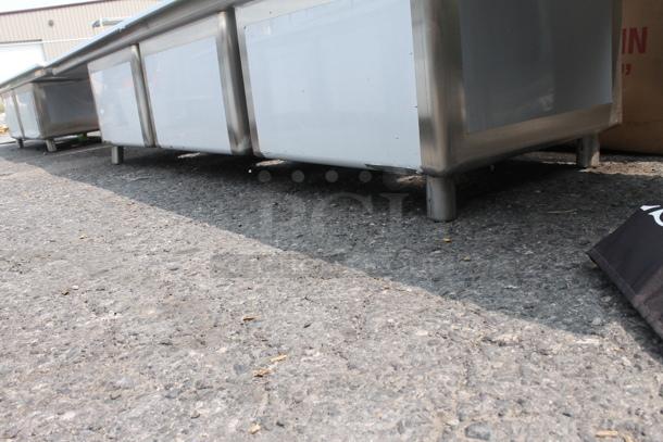 BRAND NEW SCRATCH AND DENT! Regency 600S32424224 Commercial Stainless Steel 3 Bay Sink With Left And Right Side Drainboards On Galvanized Legs. Sink 24x24x14 And Drainboard 22x26 - Image 8 of 8