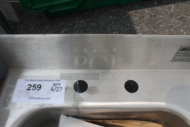BRAND NEW SCRATCH AND DENT! Eagle HSAE-10-FA Commercial Stainless Steel Wall Mount Hand Sink. 
Sink 14x10x5 - Image 3 of 5
