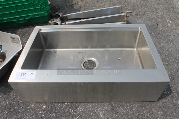 BRAND NEW SCRATCH AND DENT! R15 Commercial Stainless Steel Radius Dual-Mount Single Bowl Flat Front Apron Farm Sink Kit. Sink 18x24x14 - Image 1 of 6