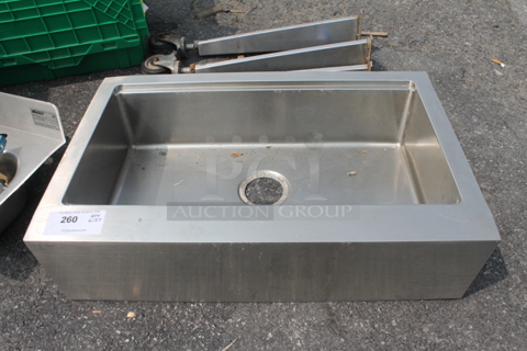 BRAND NEW SCRATCH AND DENT! R15 Commercial Stainless Steel Radius Dual-Mount Single Bowl Flat Front Apron Farm Sink Kit. Sink 18x24x14