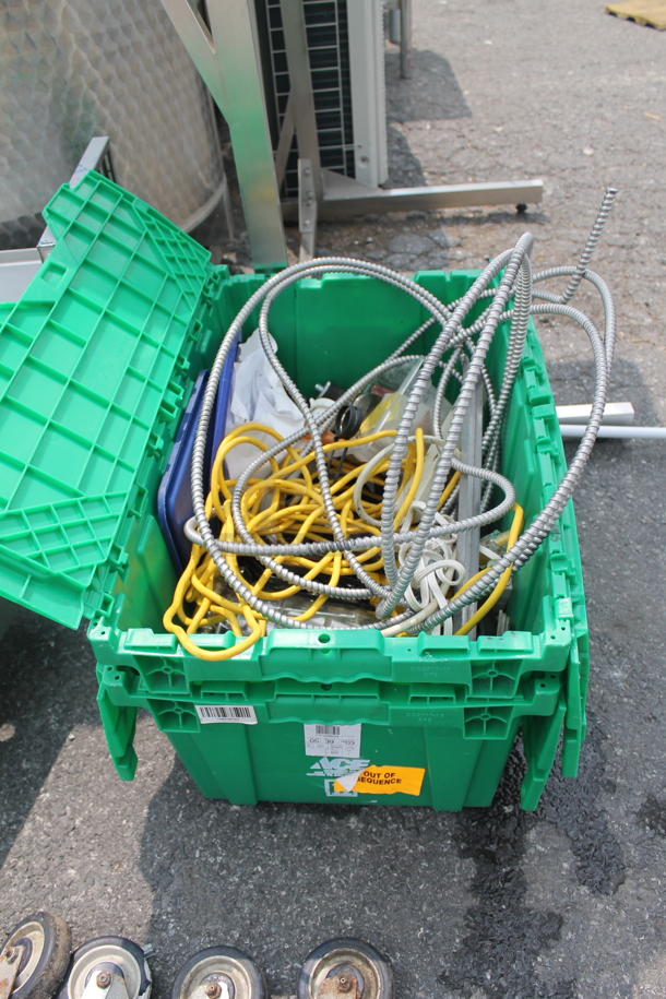 ALL ONE MONEY! Lot of Green Crate With Extension Chords AND MORE!  - Image 2 of 3