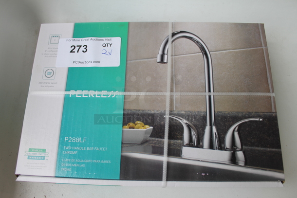 BRAND NEW IN BOX! Peerless P288LF Two Handle Chrome Bar Faucet - Image 1 of 3
