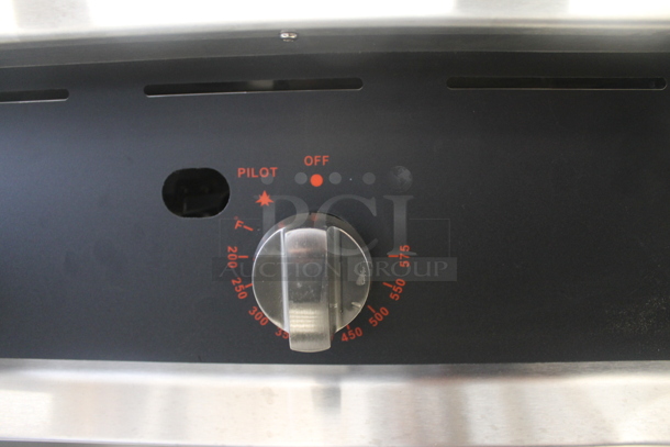 BRAND NEW SCRATCH AND DENT! 2016 CPG 351GTUCPG72N Cooking Performance Group Ultra Series Commercial Stainless Steel Natural Gas Powered 72" Countertop Chrome Top Flat Top Griddle With Thermostatic Controls. 180,000 BTU.  - Image 5 of 11