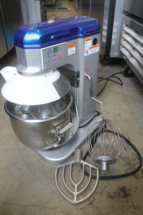 BRAND NEW SCRATCH AND DENT! Vollrath Mix1010 Commercial Stainless Steel Electric Countertop 10 Quart Mixer With Stainless Steel Bowl, Bowl Guard, Whisk, Paddle And Dough Hook. 110/120V, 1 Phase. Tested and Does Not Power On - Image 1 of 7