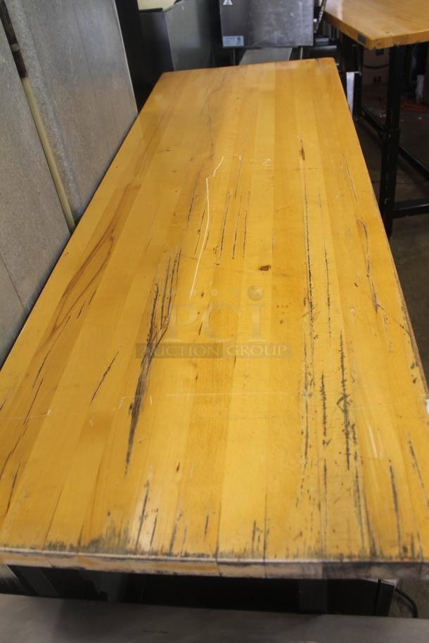 Seville Classics Ultra HD Butcher Block Worktop Bench With Adjustable Black Legs. - Image 2 of 7