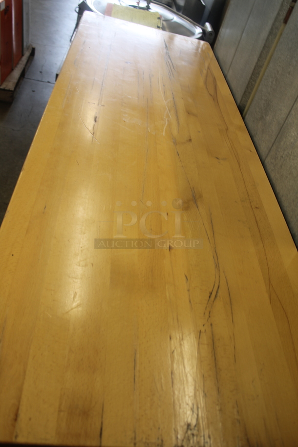 Seville Classics Ultra HD Butcher Block Worktop Bench With Adjustable Black Legs. - Image 3 of 7