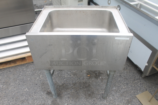 Commercial Stainless Steel Ice Bin On Galvanized Legs. Sink 19.5x15x8 - Image 1 of 8