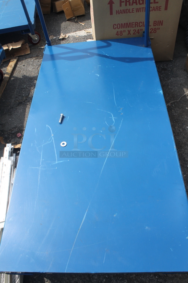 3 BRAND NEW SCRATCH AND DENT! Vestil FLAT-C Blue Steel Flat Bed Carts w/ 2,000 lb. Capacity on Commercial Casters. 3 Times Your Bid! - Image 3 of 7