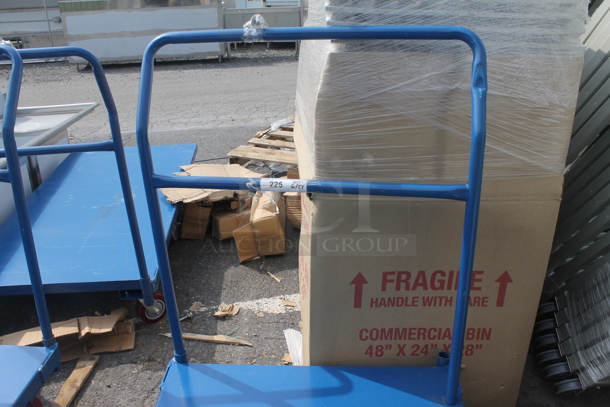 3 BRAND NEW SCRATCH AND DENT! Vestil FLAT-C Blue Steel Flat Bed Carts w/ 2,000 lb. Capacity on Commercial Casters. 3 Times Your Bid! - Image 4 of 7