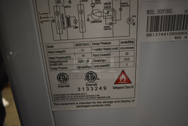 LIKE NEW! Avantco 360DFC6HCL Metal Commercial Chest Freezer Merchandiser. 115 Volts, 1 Phase. Unit Has Only Been Used a Few Times! Tested and Working! - Image 10 of 10