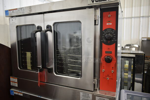 2 BRAND NEW SCRATCH AND DENT! Vulcan VC5ED ENERGY STAR Stainless Steel Commercial Electric Powered Full Size Convection Oven w/ View Through Doors, Metal Oven Racks and Thermostatic Controls on Commercial Casters. 240 Volts, 3/1 Phase. 2 Times Your Bid! - Image 3 of 10