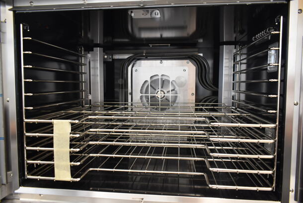 2 BRAND NEW SCRATCH AND DENT! Vulcan VC5ED ENERGY STAR Stainless Steel Commercial Electric Powered Full Size Convection Oven w/ View Through Doors, Metal Oven Racks and Thermostatic Controls on Commercial Casters. 240 Volts, 3/1 Phase. 2 Times Your Bid! - Image 6 of 10