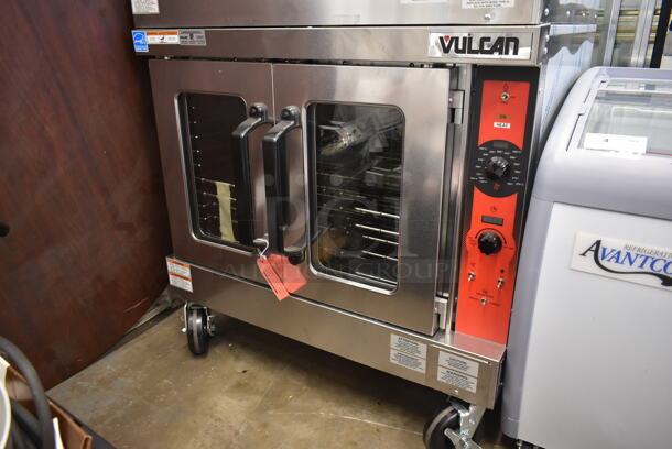 2 BRAND NEW SCRATCH AND DENT! Vulcan VC5ED ENERGY STAR Stainless Steel Commercial Electric Powered Full Size Convection Oven w/ View Through Doors, Metal Oven Racks and Thermostatic Controls on Commercial Casters. 240 Volts, 3/1 Phase. 2 Times Your Bid! - Image 7 of 10