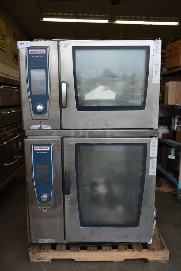 2 2016 Rational Stainless Steel Commercial Combitherm Self Cooking Center Convection Ovens. comes w/ Commercial Casters. Top Model: SCC WE 62. Bottom Model: SCC WE 102. 480 Volts, 3 Phase. 2 Times Your Bid!
 - Image 1 of 8