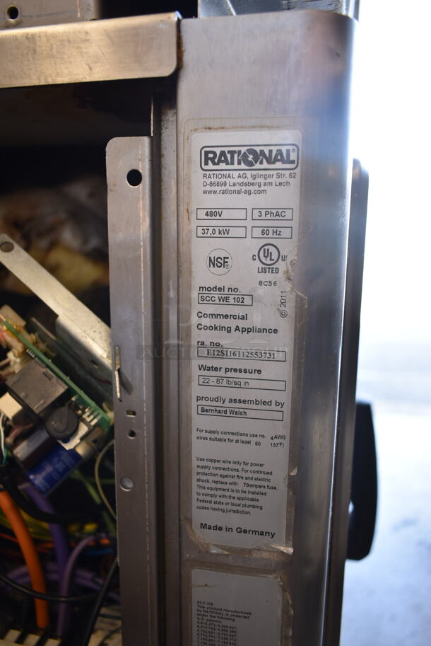 2 2016 Rational Stainless Steel Commercial Combitherm Self Cooking Center Convection Ovens on Commercial Casters. Top Model: SCC WE 62. Bottom Model: SCC WE 102. 480 Volts, 3 Phase. 2 Times Your Bid! - Image 9 of 10