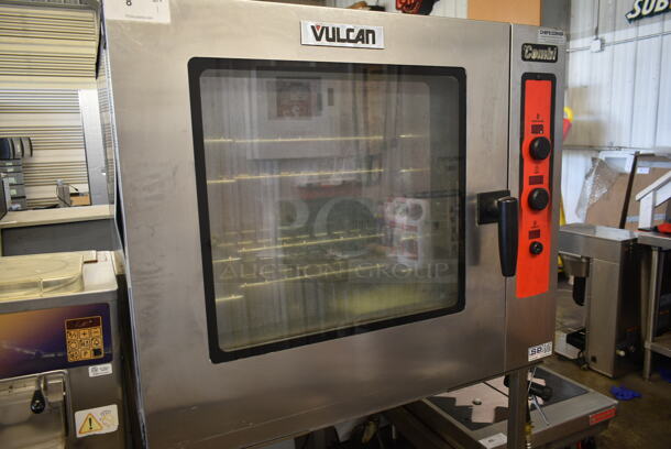 Vulcan ABC7G-NAT Stainless Steel Commercial Natural Gas Powered Combi Convection Oven on Commercial Casters. - Image 4 of 7