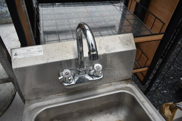 Stainless Steel Commercial Single Bay Wall Mount Sink w/ Faucet and Handles. - Image 5 of 5
