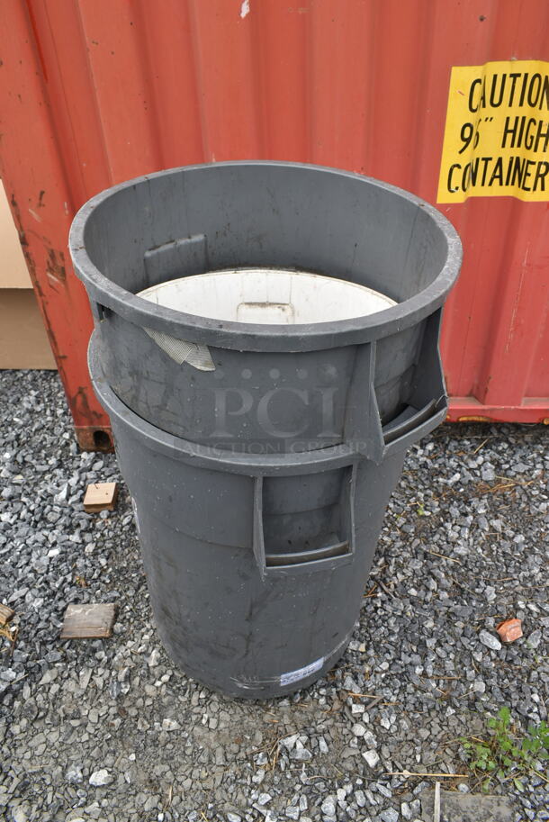 3 Poly Trash Cans. 2 Gray and 1 White. 2 Times Your Bid! - Image 2 of 3