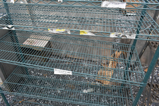 Green Finish 5 Tier Wire Shelving Unit. BUYER MUST DISMANTLE. PCI CANNOT DISMANTLE FOR SHIPPING. PLEASE CONSIDER FREIGHT CHARGES.
  - Image 2 of 3