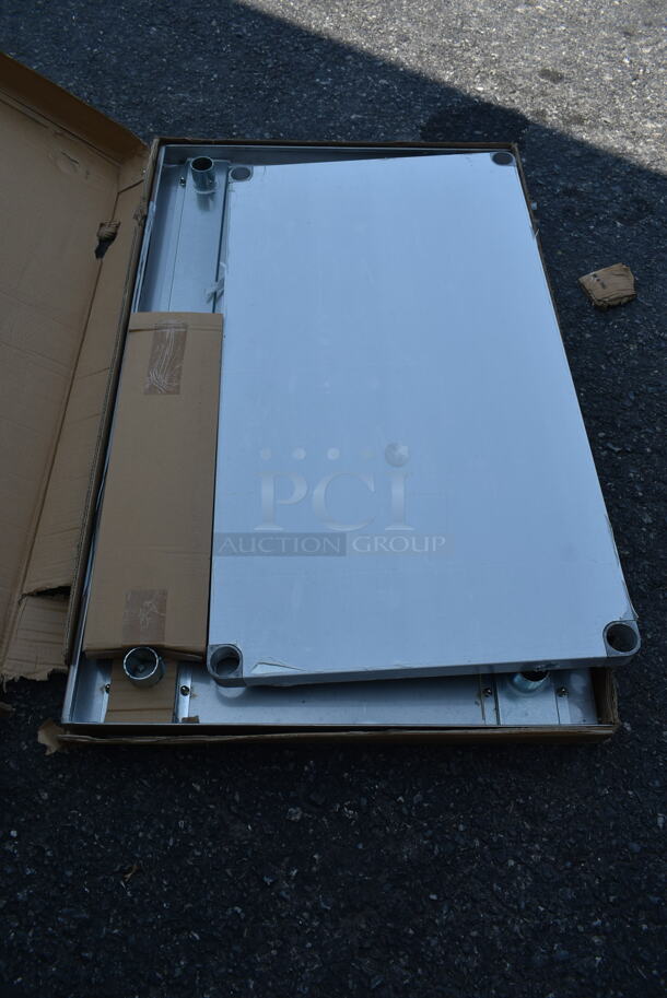 BRAND NEW IN BOX! EQSLSERIES Stainless Steel Table w/ Legs and Metal Under Shelf.  - Image 4 of 8