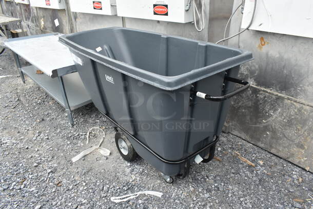 BRAND NEW SCRATCH AND DENT! Lavex 475TT05850GY Industrial 0.5 Cubic Yard Gray Heavy-Duty Tilt Truck/ Trash Cart - Image 2 of 6
