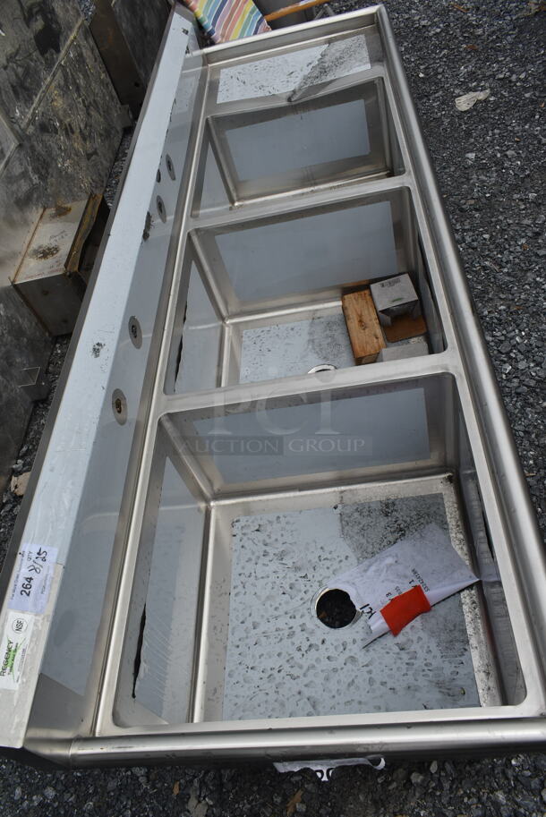 BRAND NEW SCRATCH AND DENT! Regency 600S3242418R Stainless Steel Commercial 3 Bay Sink w/ Right Side Drain Board. No Legs. Bays 24x24. Drain Board 16.5x25.5 - Image 2 of 5