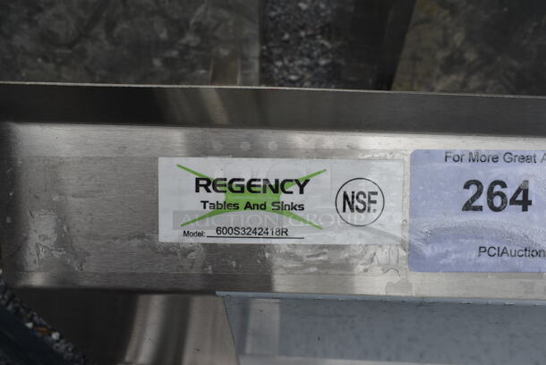 BRAND NEW SCRATCH AND DENT! Regency 600S3242418R Stainless Steel Commercial 3 Bay Sink w/ Right Side Drain Board. No Legs. Bays 24x24. Drain Board 16.5x25.5 - Image 3 of 5