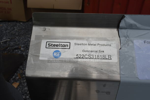 BRAND NEW SCRATCH AND DENT! Steelton 522CS31818LR Stainless Steel Commercial 3 Bay Sink w/ Dual Drain Boards. Bays 18x18. Drain Board 16x20 - Image 6 of 7
