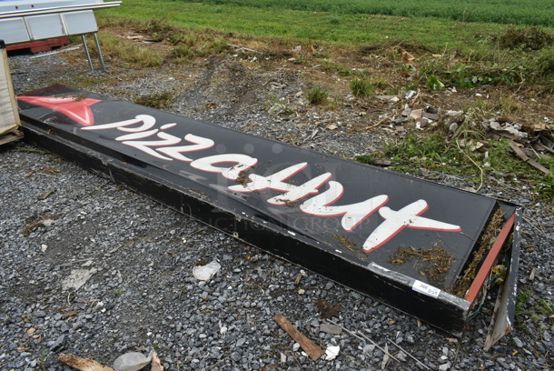 Black Metal Pizza Hut Sign. - Image 1 of 4