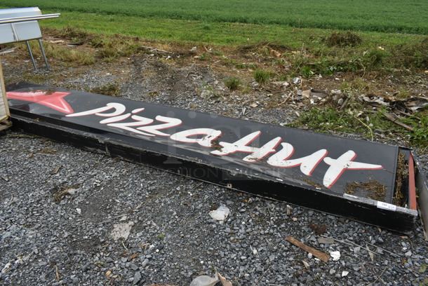 Black Metal Pizza Hut Sign. - Image 2 of 4