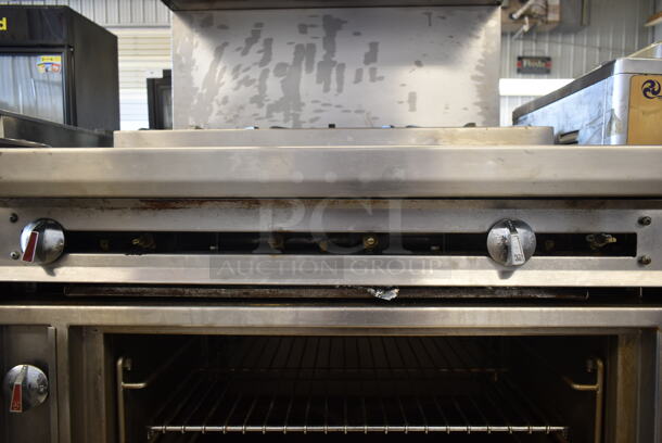 Jade Range Stainless Steel Commercial Natural Gas Powered 2 Tier 6  Burner Range w/ Salamander Cheese Melter and Oven. - Image 9 of 11