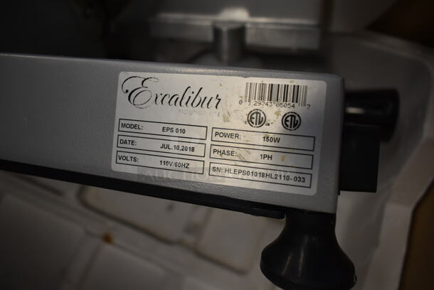 IN ORIGINAL BOX! 2018 Excalibur EPS 010 Stainless Steel Commercial Countertop Meat Slicer. 110 Volts, 1 Phase. Tested and Working! - Image 7 of 7