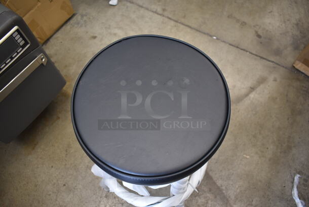 6 BRAND NEW! Lancaster Table & Seating Black Double Ring Barstool with 164GS605BBKS 3-1/2" Thick Seat. 6 Times Your Bid! - Image 5 of 6