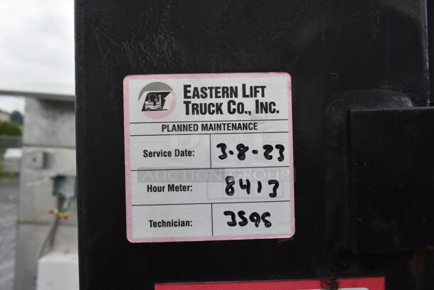Toyota 8FGU30 Metal Commercial Propane Gas Powered Fork Lift w/ Fork Positioner and Key. 8,771.7 Hours. 5,500 Pound Weight Capacity. Weight 9,915 Pounds. Tires FR: 28x9-15 Solid. Tires RR 6.50x10 Solid. Tilt Hydraulic No Longer Attached. All Other Hydraulics are Functioning. Mast Tilt Requires Repairs. Propane Tank Is Not Included But You Can Use It To Drive The Forklift Onto Your Flatbed For Pick Up. Runs and Drives! - Image 3 of 12