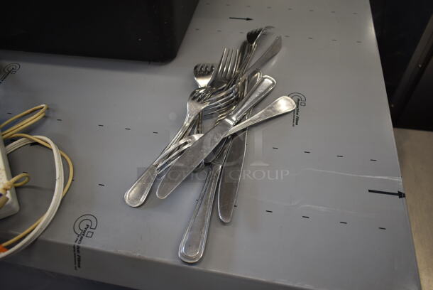 ALL ONE MONEY! Lot of Various Items Including Silverware and Metal Racks in Black Poly Bus Bin! - Image 5 of 7