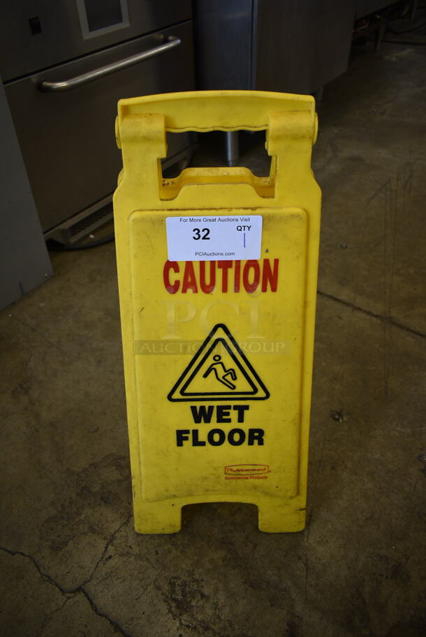 Rubbermaid Yellow Poly Wet Floor Caution Sign. - Image 2 of 3
