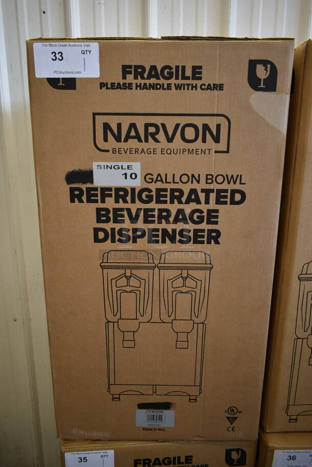 BRAND NEW IN BOX! Narvon MEGA 140S 378D10G1 Stainless Steel Commercial Single 10 Gallon Bowl Refrigerated Beverage Dispenser. 120 Volts, 1 Phase. Tested and Working! Stock Picture Used For Gallery Picture. - Image 2 of 7