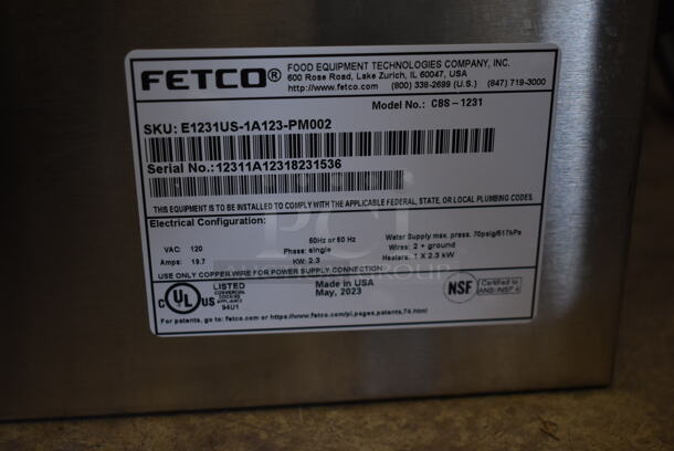 BRAND NEW! Fetco CBS-1231 Stainless Steel Commercial Countertop Coffee Machine w/ Hot Water Dispenser and Poly Brew Basket. 120 Volts, 1 Phase. Tested and Working! - Image 8 of 9